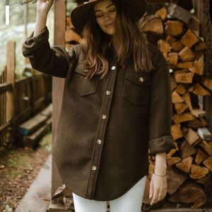 Jackson Rowe Panamint Jacket- Moss Brown Shacket- Size XS